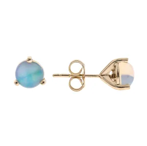 14K Yellow Gold Opal Earrings
