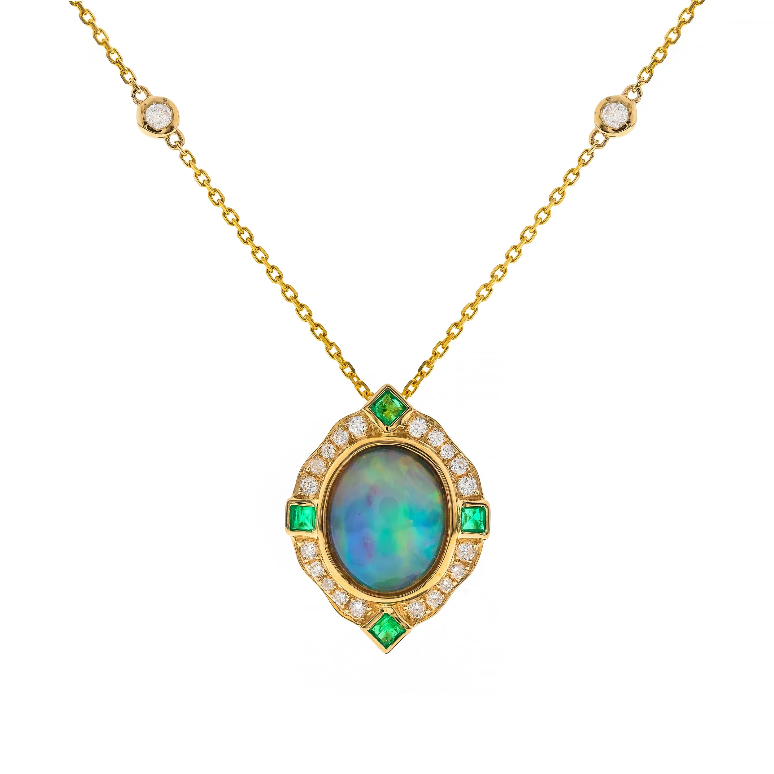 14K Yellow Gold Opal Pendant