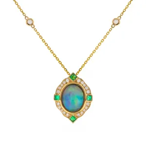 14K Yellow Gold Opal Pendant