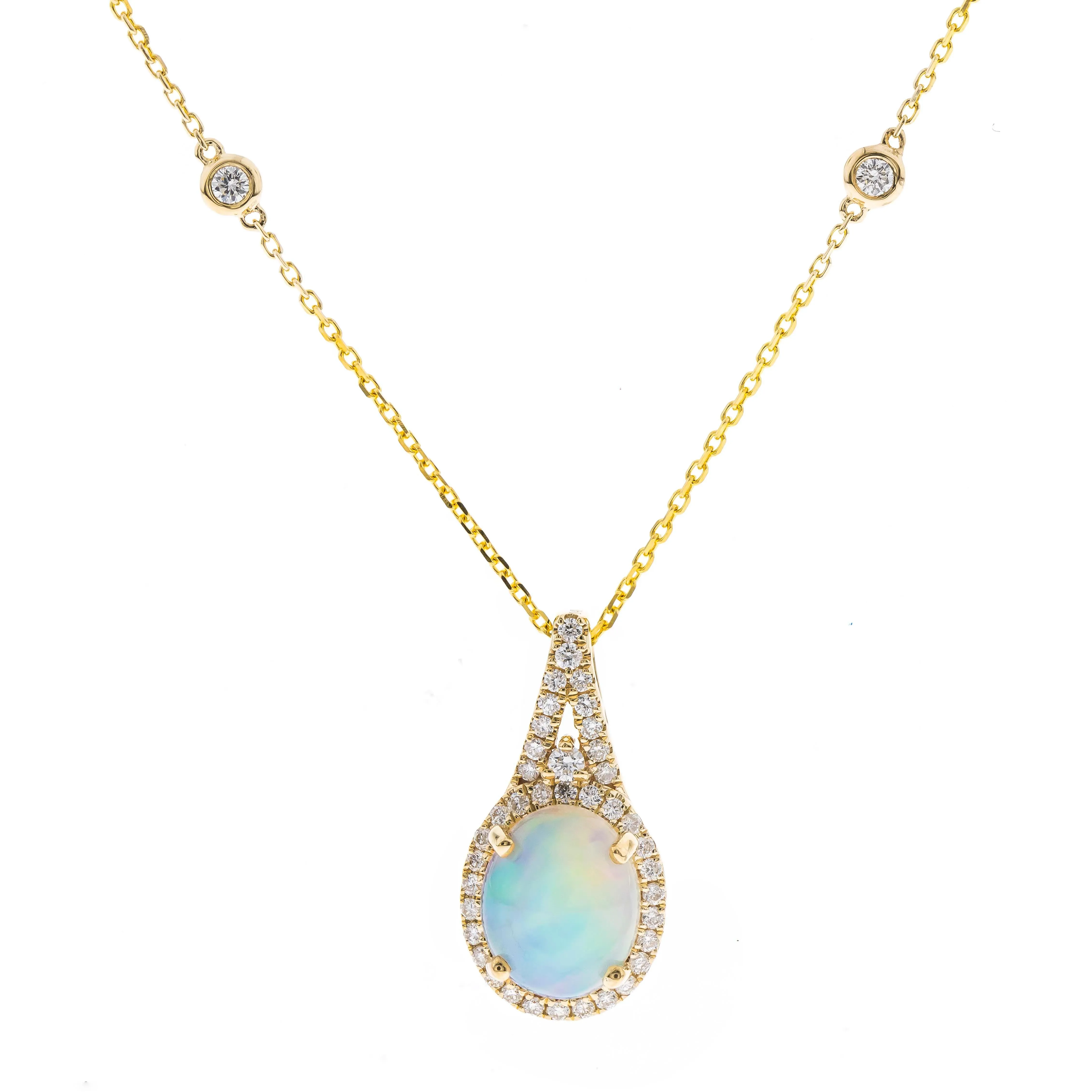 14K Yellow Gold Opal Pendant