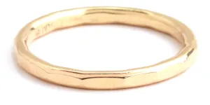 1.5mm Solid Hammered Band - Yellow Gold