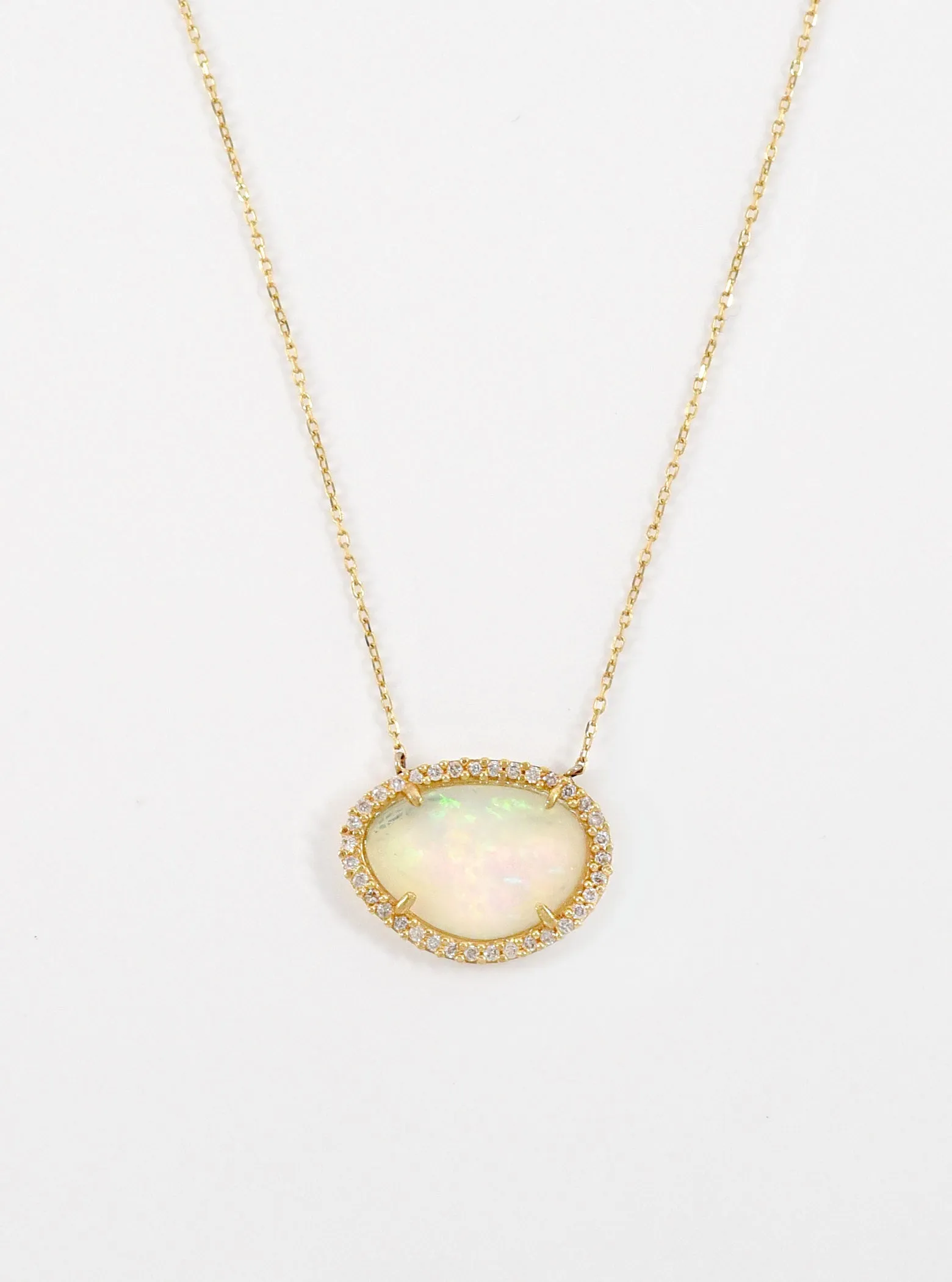 18k Gold and Diamond Opal Necklace
