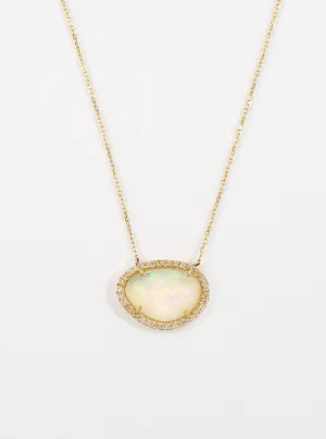 18k Gold and Diamond Opal Necklace