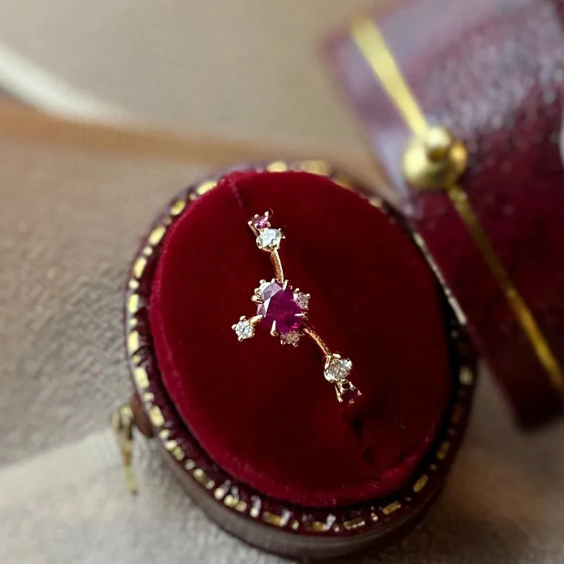 18K Gold Heart Shape 0.25ct Natural Ruby Ring