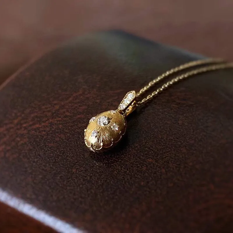 18K Gold Oval Cut 0.40ct Natural Opal 0.01ct Diamond Pendant Necklace 18"