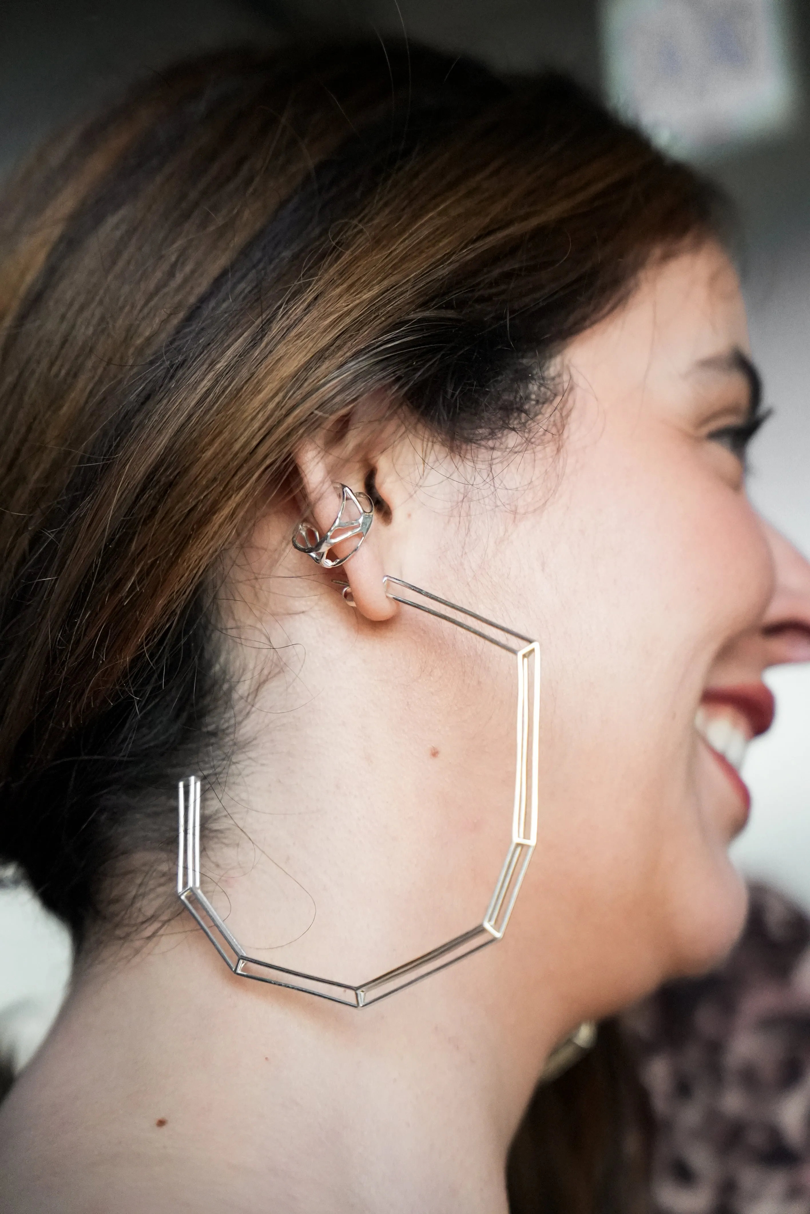 18K Gold Plated Brass "Strength Hoops" in Extra Large