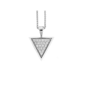 18k White Gold Diamond Pendant Large Tres Puntos