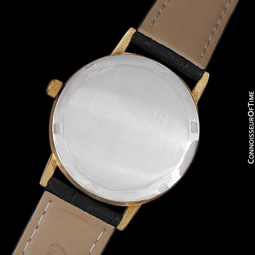 1973 Omega Geneve Vintage Mens Watch, Quick-Setting Date - 18K Gold Plated & Stainless Steel