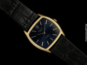 1974 Rolex Cellini Vintage Mens Handwound TV Shaped Dress Watch, Ref. 3805 - 18K Gold