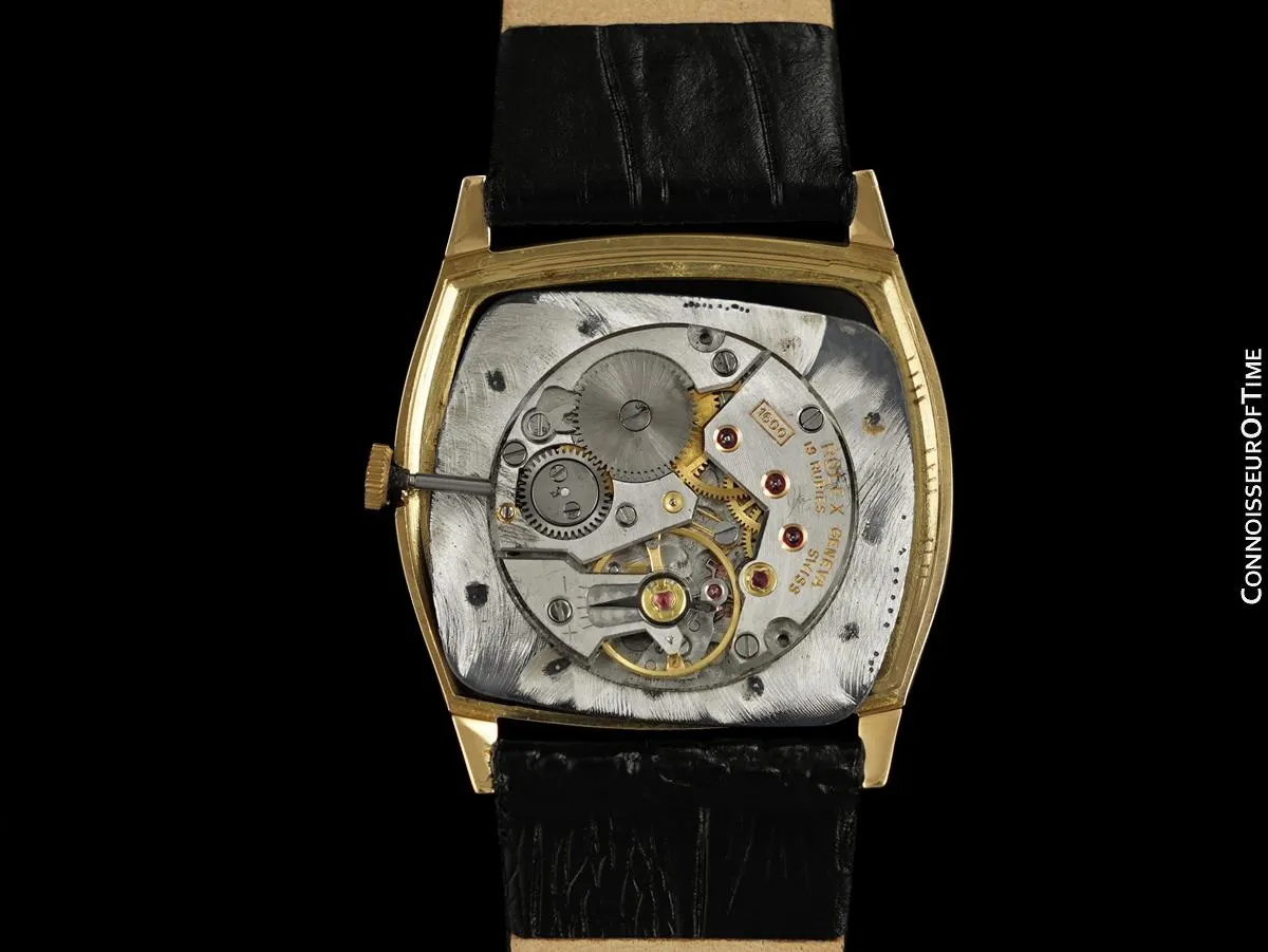 1974 Rolex Cellini Vintage Mens Handwound TV Shaped Dress Watch, Ref. 3805 - 18K Gold