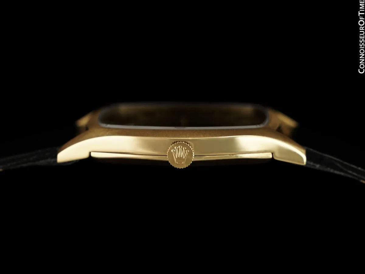 1974 Rolex Cellini Vintage Mens Handwound TV Shaped Dress Watch, Ref. 3805 - 18K Gold