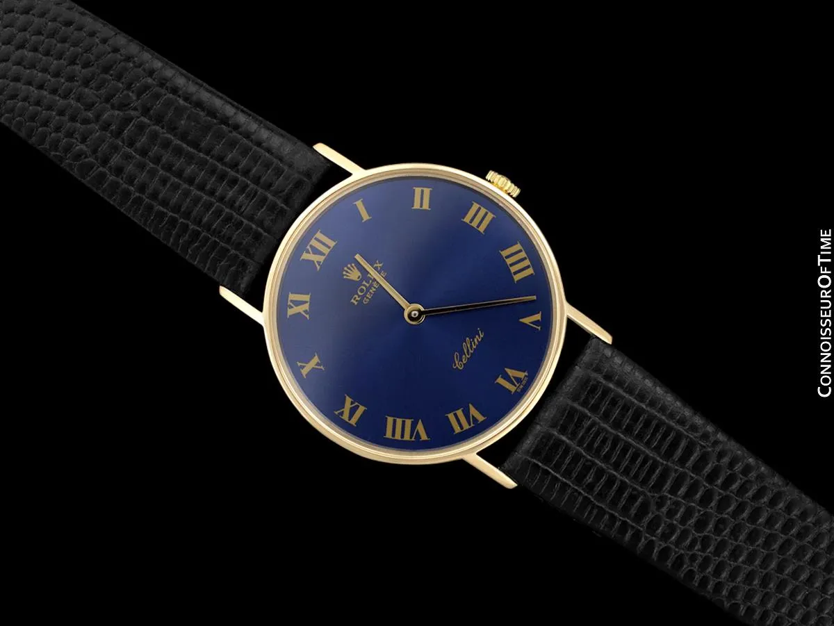 1974 Rolex Cellini Vintage Mens Midsize Handwound Watch, Ref. 3833 - 18K Gold