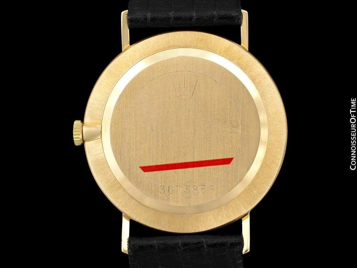 1974 Rolex Cellini Vintage Mens Midsize Handwound Watch, Ref. 3833 - 18K Gold