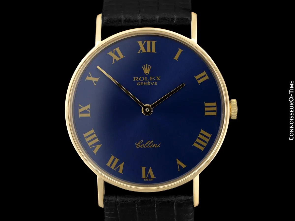 1974 Rolex Cellini Vintage Mens Midsize Handwound Watch, Ref. 3833 - 18K Gold