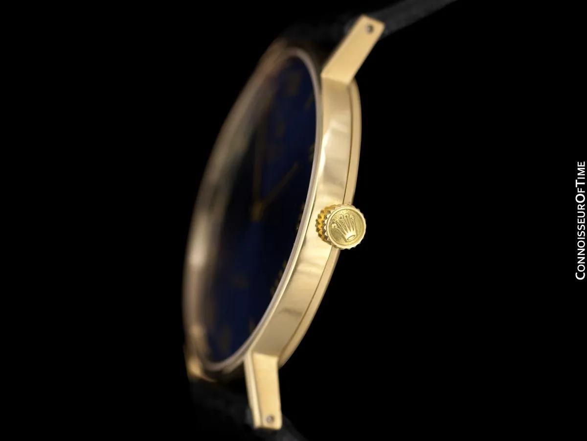 1974 Rolex Cellini Vintage Mens Midsize Handwound Watch, Ref. 3833 - 18K Gold