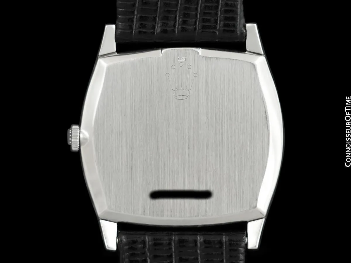 1975 Rolex Cellini Vintage Mens Handwound TV Watch, Ref. 3805 - 18K White Gold