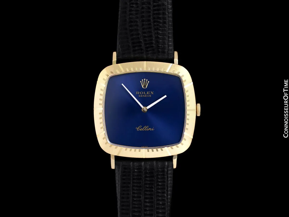 1976 Rolex Cellini Vintage Mens Handwound TV Watch, Ref. 4084 - 18K Gold