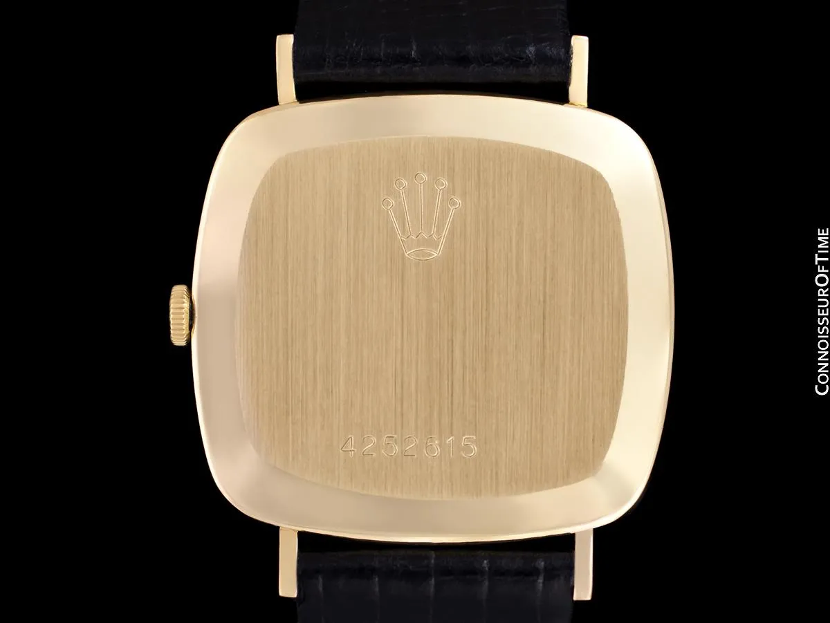 1976 Rolex Cellini Vintage Mens Handwound TV Watch, Ref. 4084 - 18K Gold