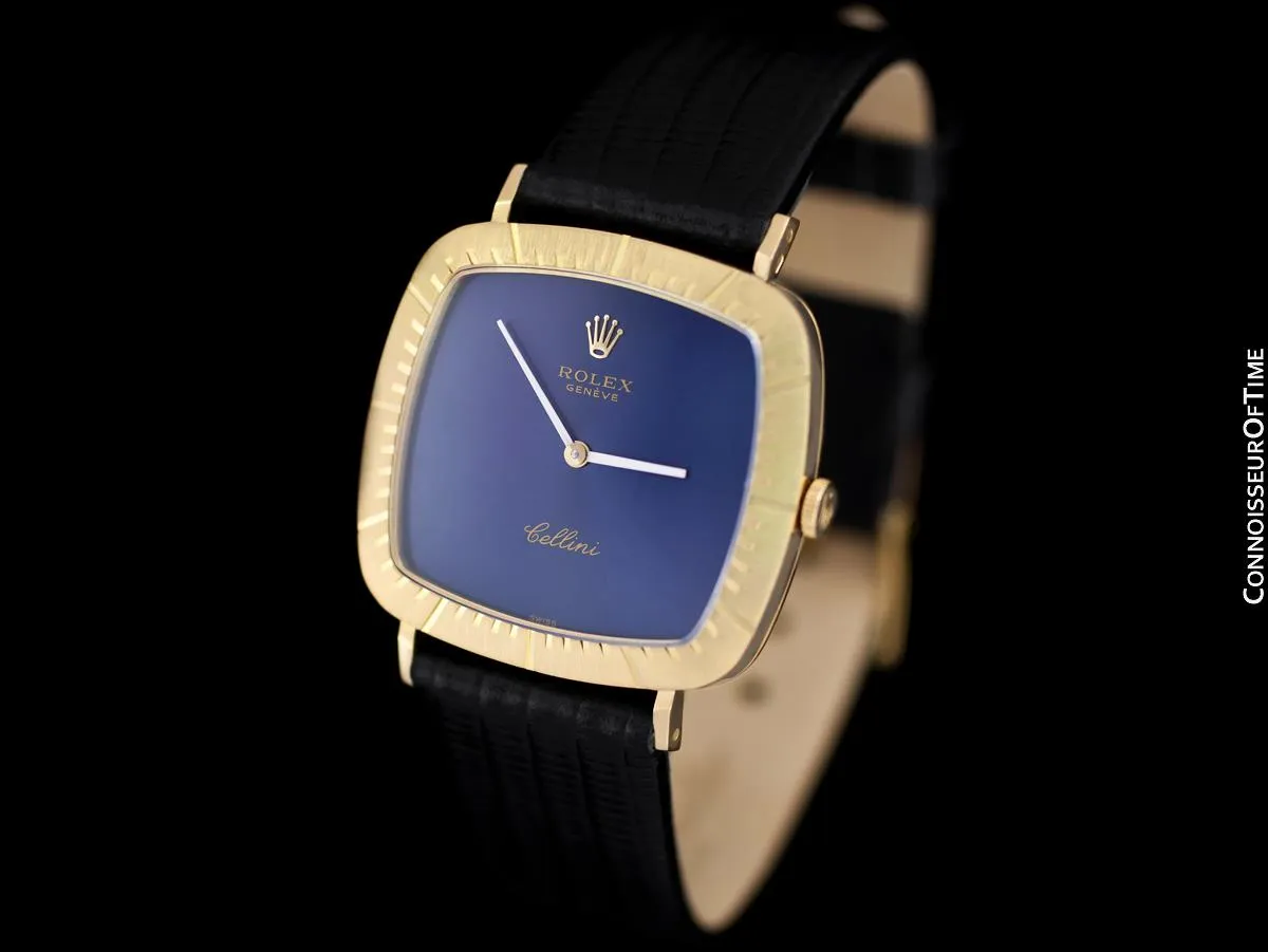 1976 Rolex Cellini Vintage Mens Handwound TV Watch, Ref. 4084 - 18K Gold