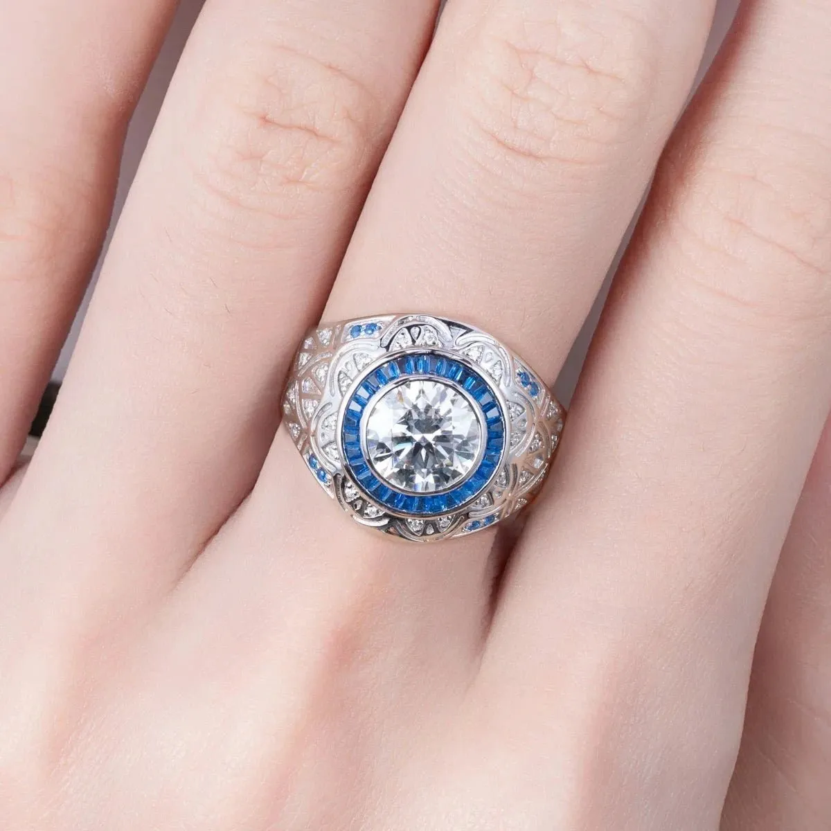 3.0 Ct Diamond Vintage Men's Engagement Ring