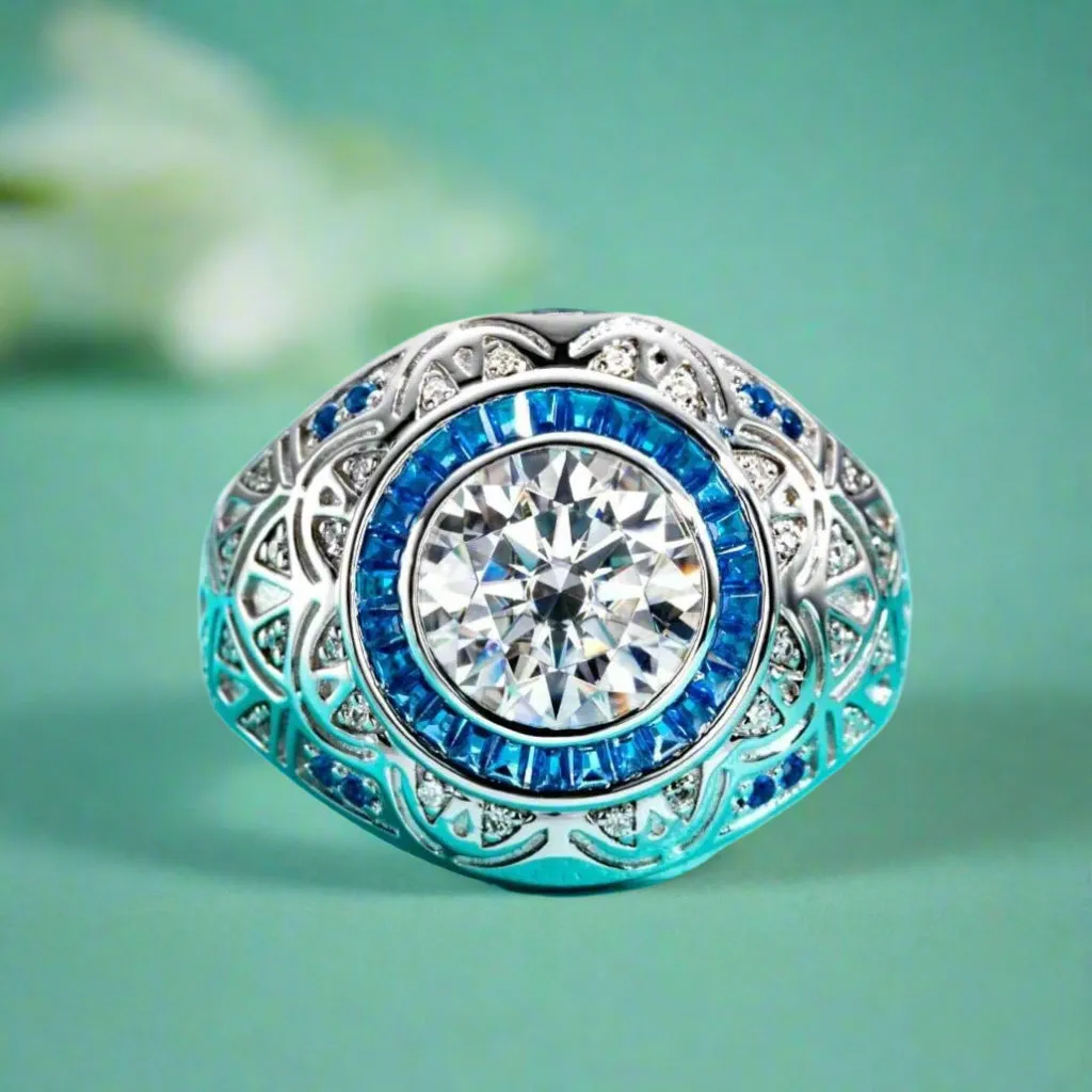 3.0 Ct Diamond Vintage Men's Engagement Ring