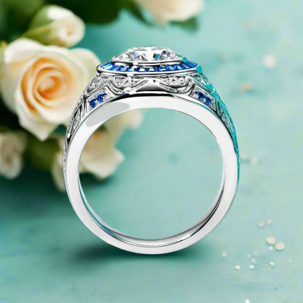3.0 Ct Diamond Vintage Men's Engagement Ring