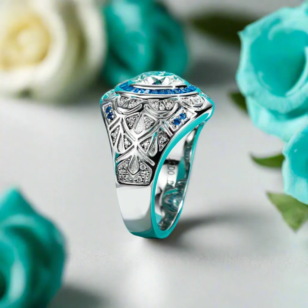 3.0 Ct Diamond Vintage Men's Engagement Ring