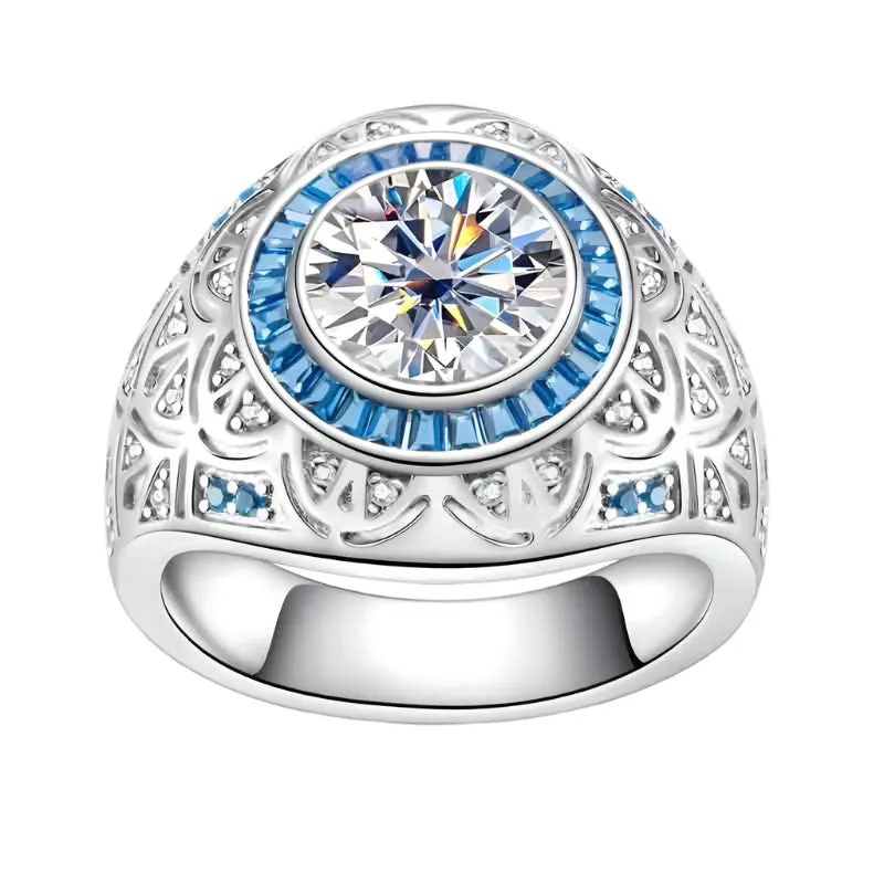 3.0 Ct Diamond Vintage Men's Engagement Ring