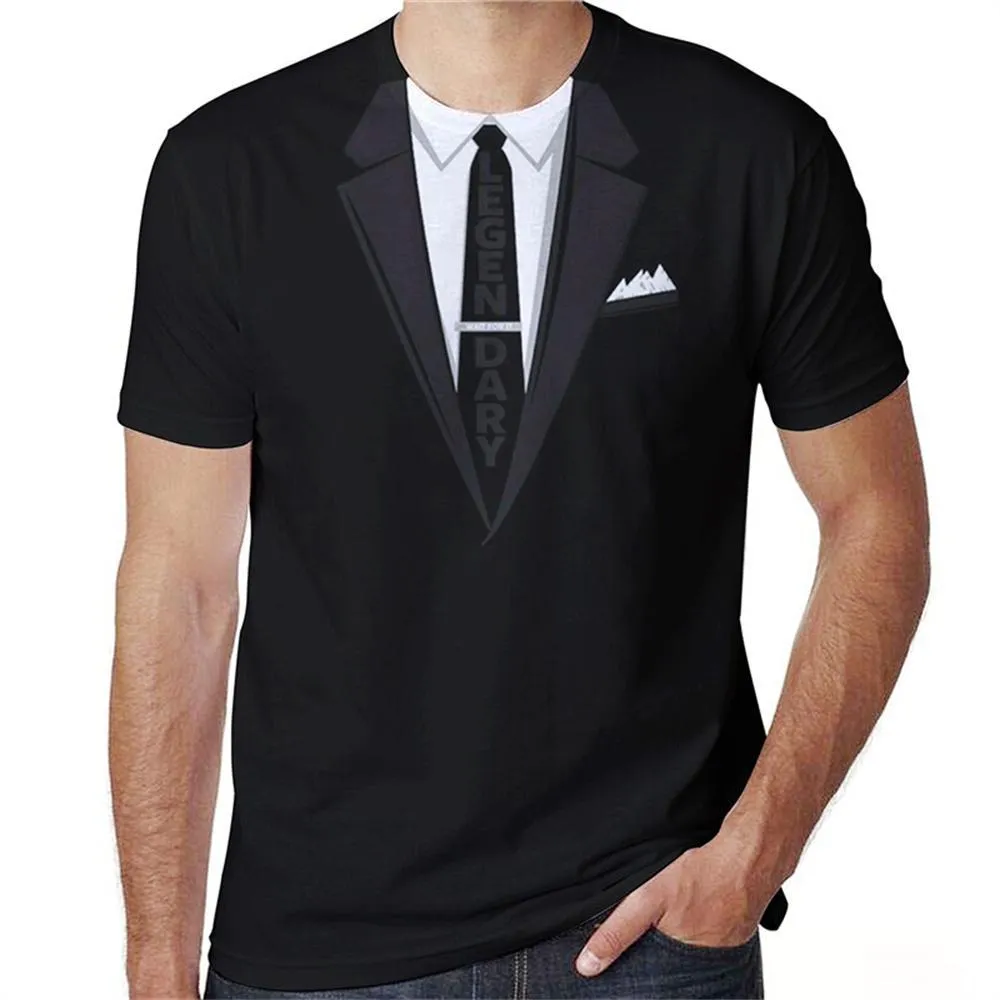 3D Graphic Printed Short Sleeve Shirts  Big and Tall Round Neck White Blue Black