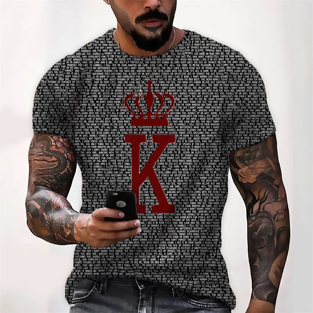 3D Graphic Printed Short Sleeve Shirts  Big and Tall Round Neck Yellow Gray Red / Summer