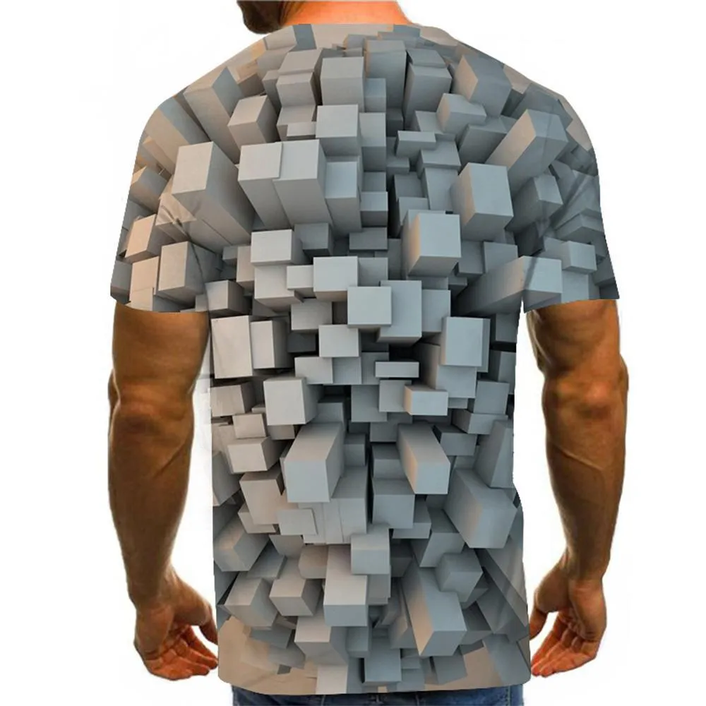 3D Graphic Printed Short Sleeve Shirts Graphic Space