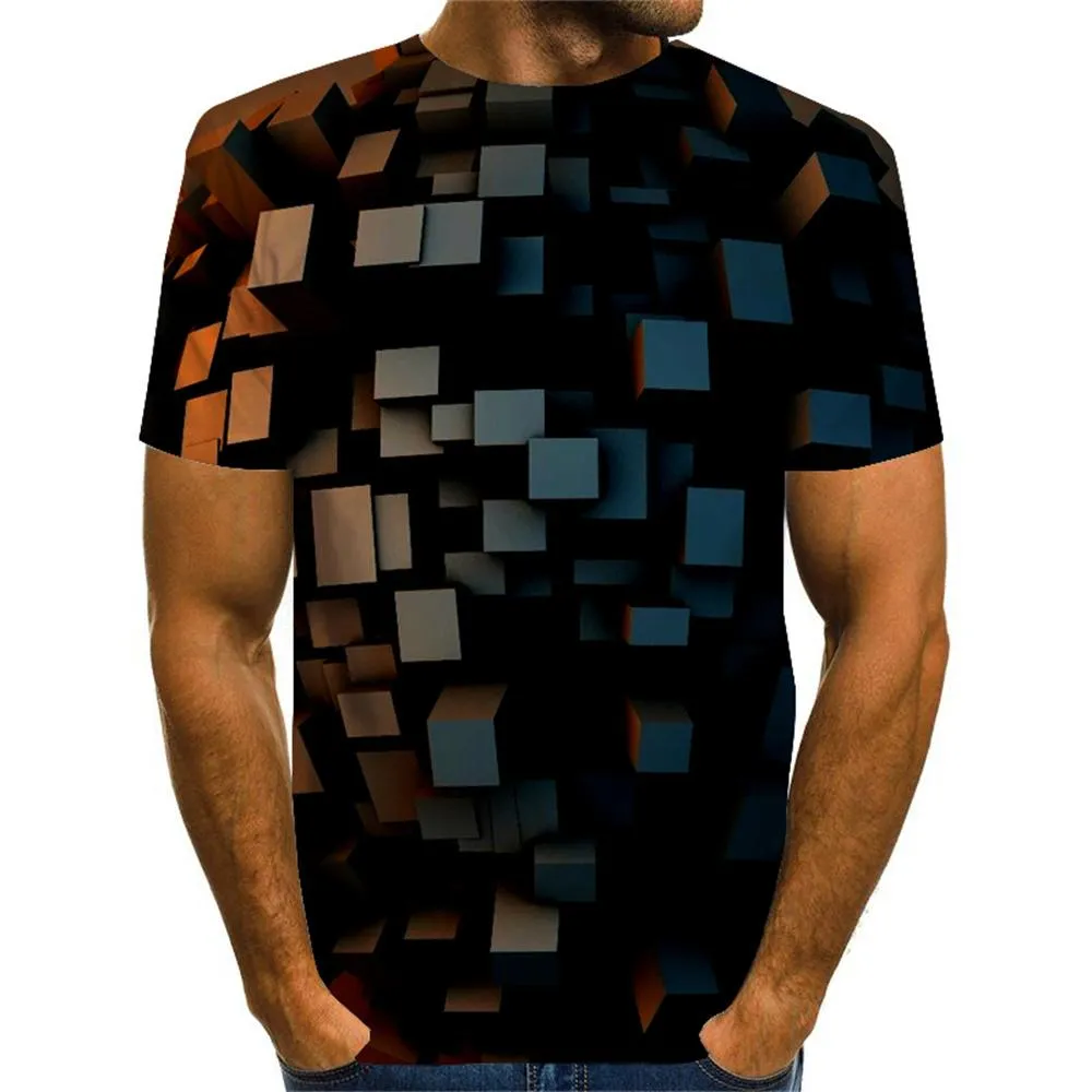 3D Graphic Printed Short Sleeve Shirts Graphic Space