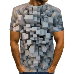 3D Graphic Printed Short Sleeve Shirts Graphic Space