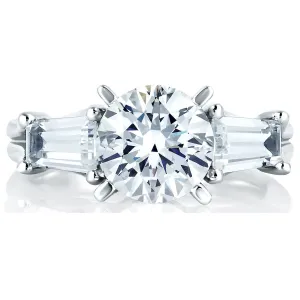 A.Jaffe Tapered Baguette Side Stone Diamond Engagement Ring MES263/115