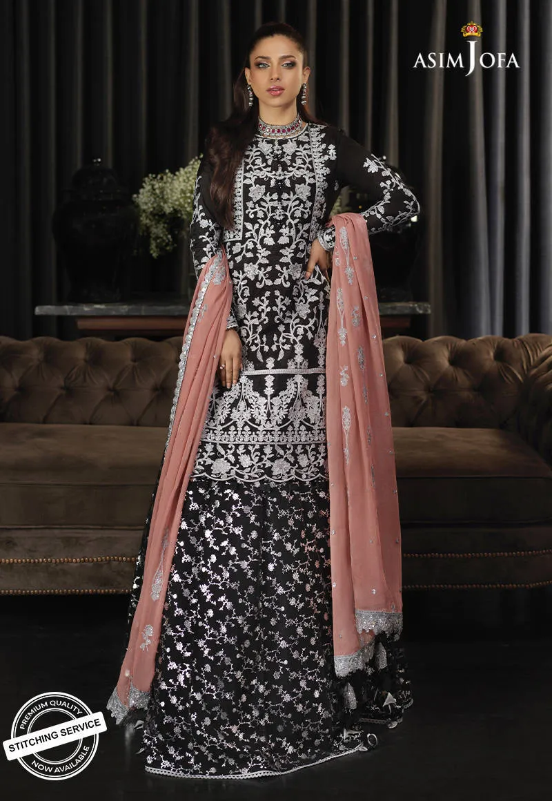 AJN-11 | Asim Jofa Ishq-e-Naubahar Collection 2021 | Unstitched Embroidered Organza Suits
