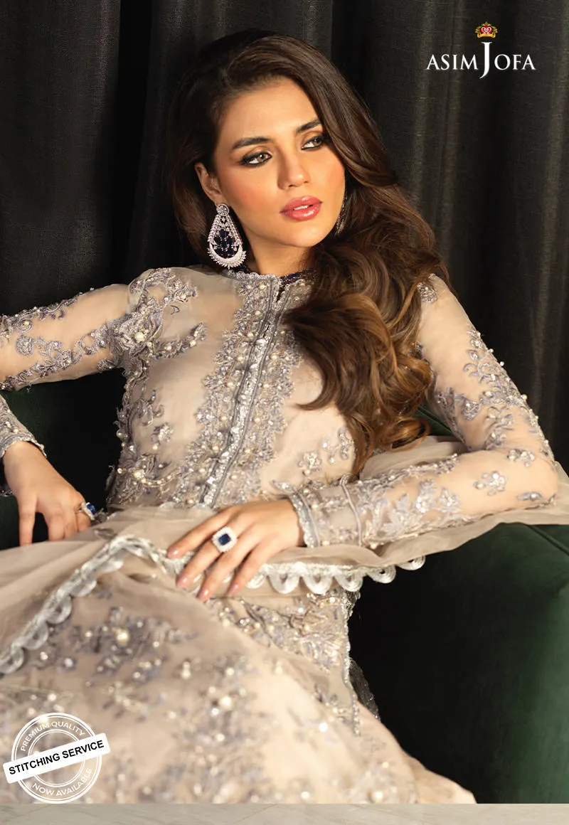 AJN-17 | Asim Jofa Ishq-e-Naubahar Collection 2021 | Unstitched Embroidered Organza Suits