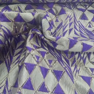 Alexa Brocade Fabric Purple 150 cm