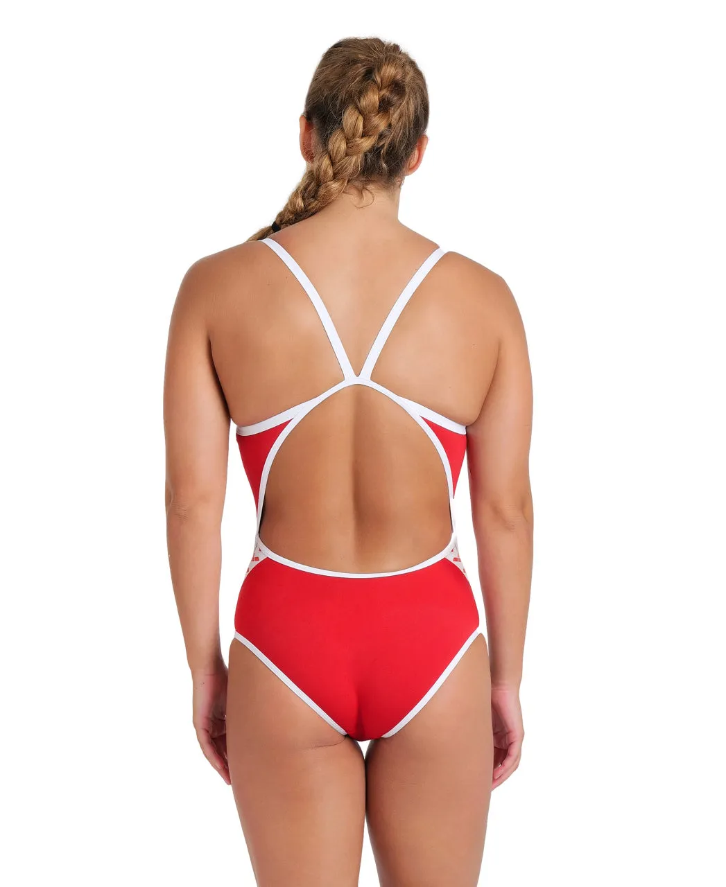 Arena Performance Women's Icons Solid Super Fly Back Swimsuit - Red-White