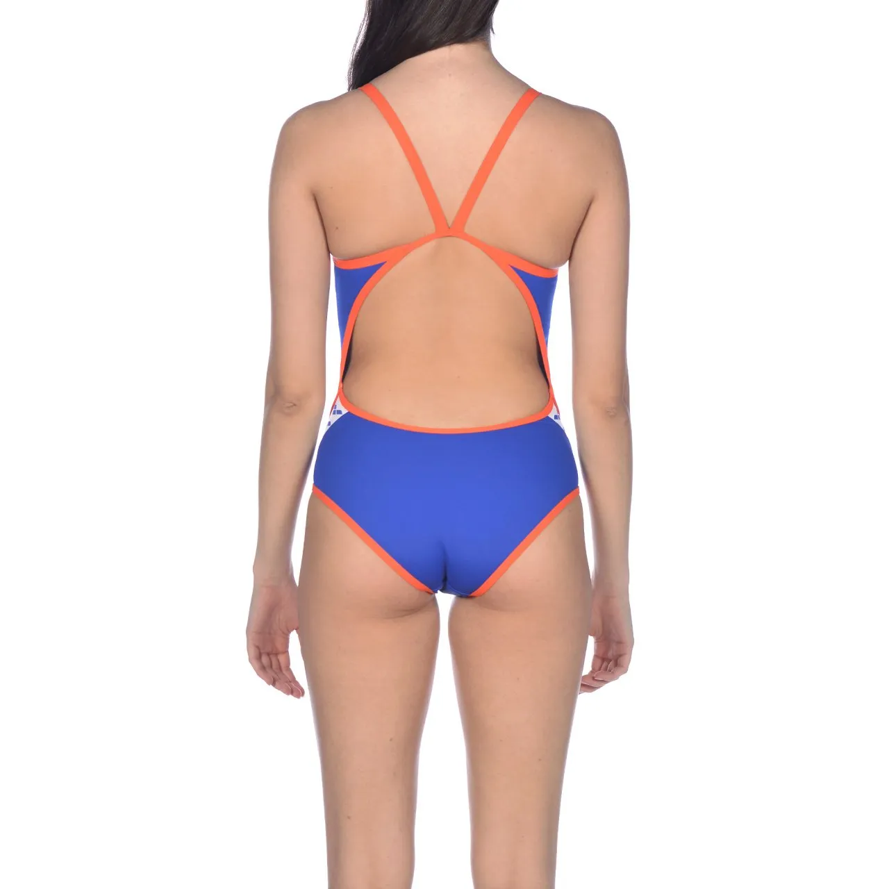 Arena W Team Stripe Superfly Back Neon Blue-Nectarine
