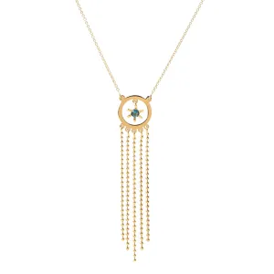 Baby Dreamcatcher Necklace 18kGold with Garnet