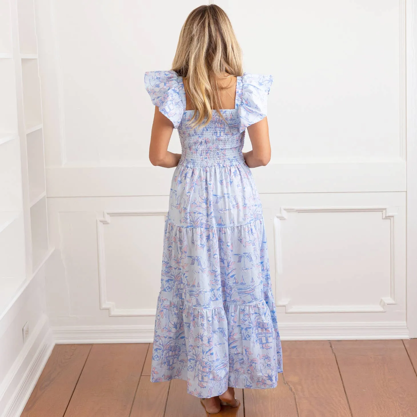 Bahama Toile Midi Dress