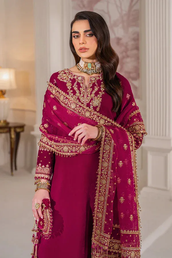 Baroque Luxury Embroidered Velvet Unstitched 3 Pcs With POTLI PR-1020