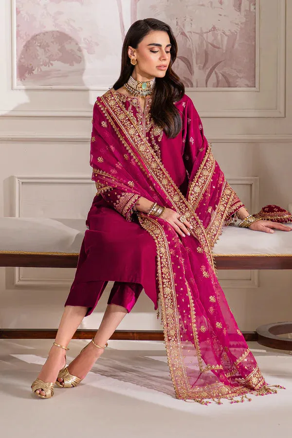 Baroque Luxury Embroidered Velvet Unstitched 3 Pcs With POTLI PR-1020