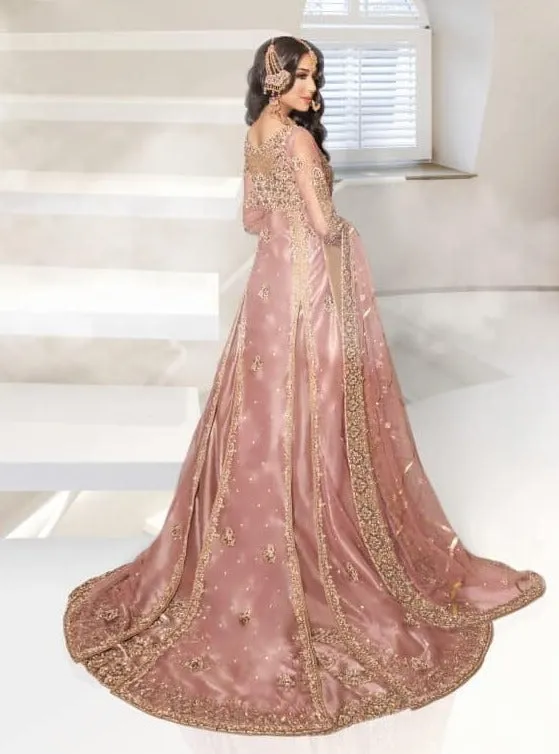 Beautiful Raw Silk Lehenga Frock for Indian Bridal Wear