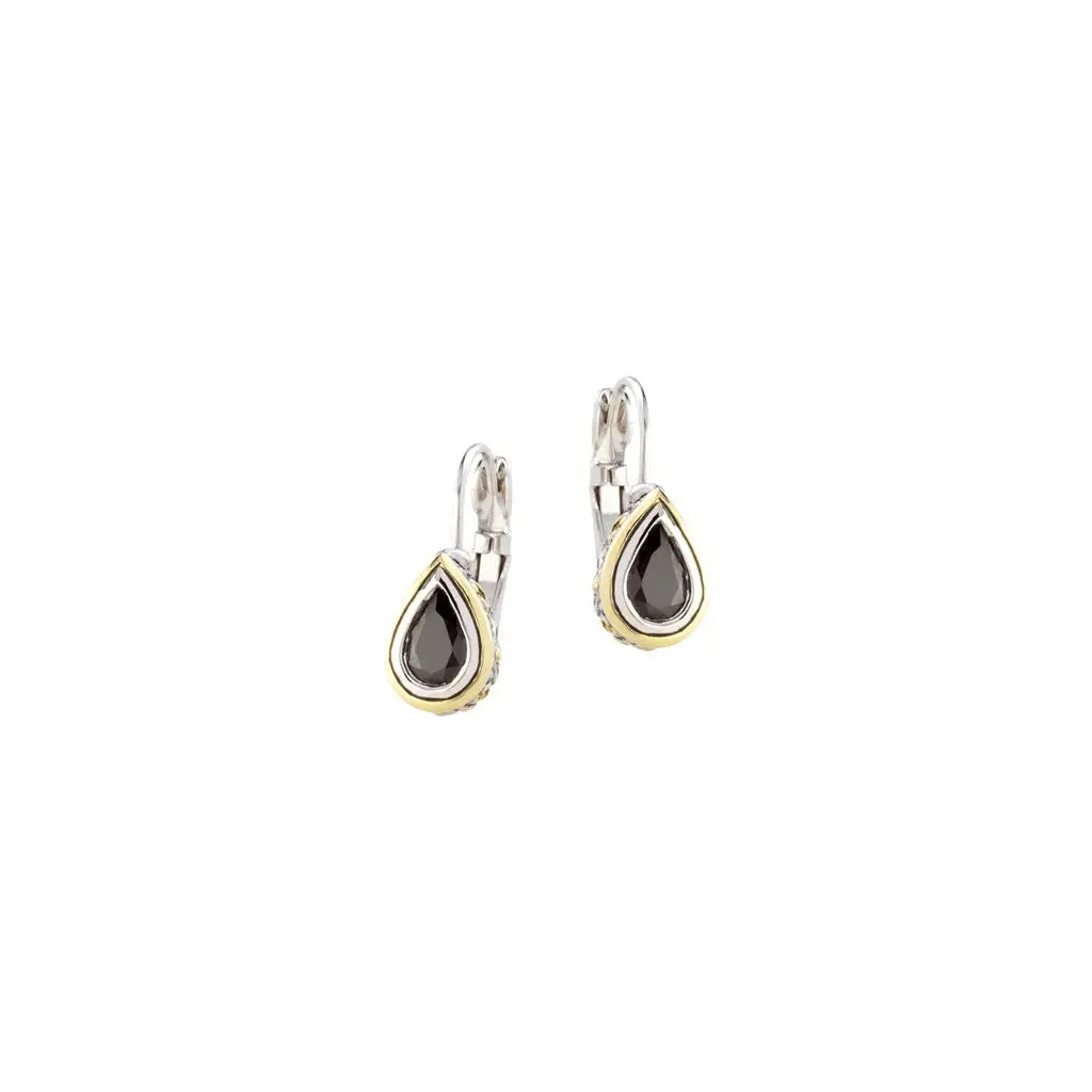 Beijos Collection - CZ Pear Shape Bezel Set Earrings