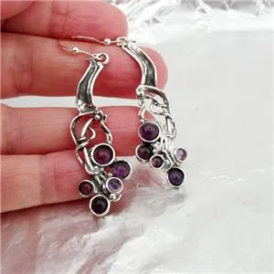 Blue Opal Earrings 925 Sterling Silver  Handmade long Dangle Hadar Designers (H)