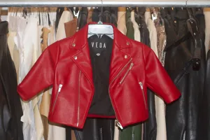 Boone Kid's Leather Jacket Red