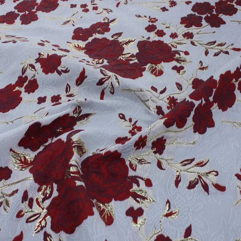 Brocade Fabric Red 150 cm