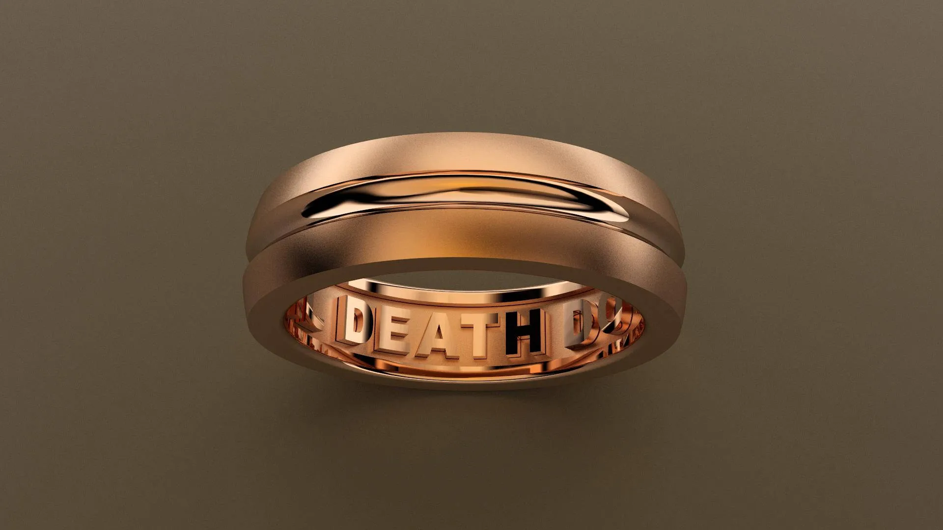 Brushed Rose Gold 6mm Interior Message Wedding Band