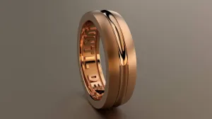 Brushed Rose Gold 6mm Interior Message Wedding Band